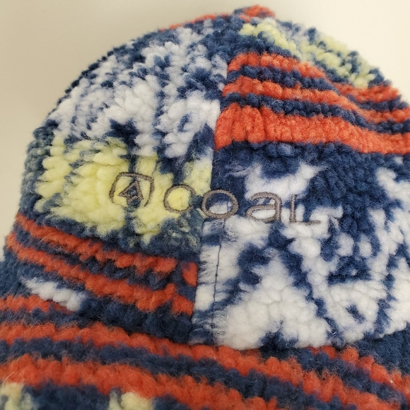 COAL Fuzzy Fleece Patchwork Tribal Print Ball Cap Hat OSFM - Picture 3 of 11